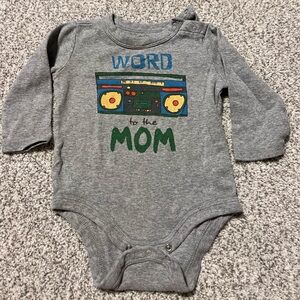 GAP Gray Bodysuit with Blue and Green Print